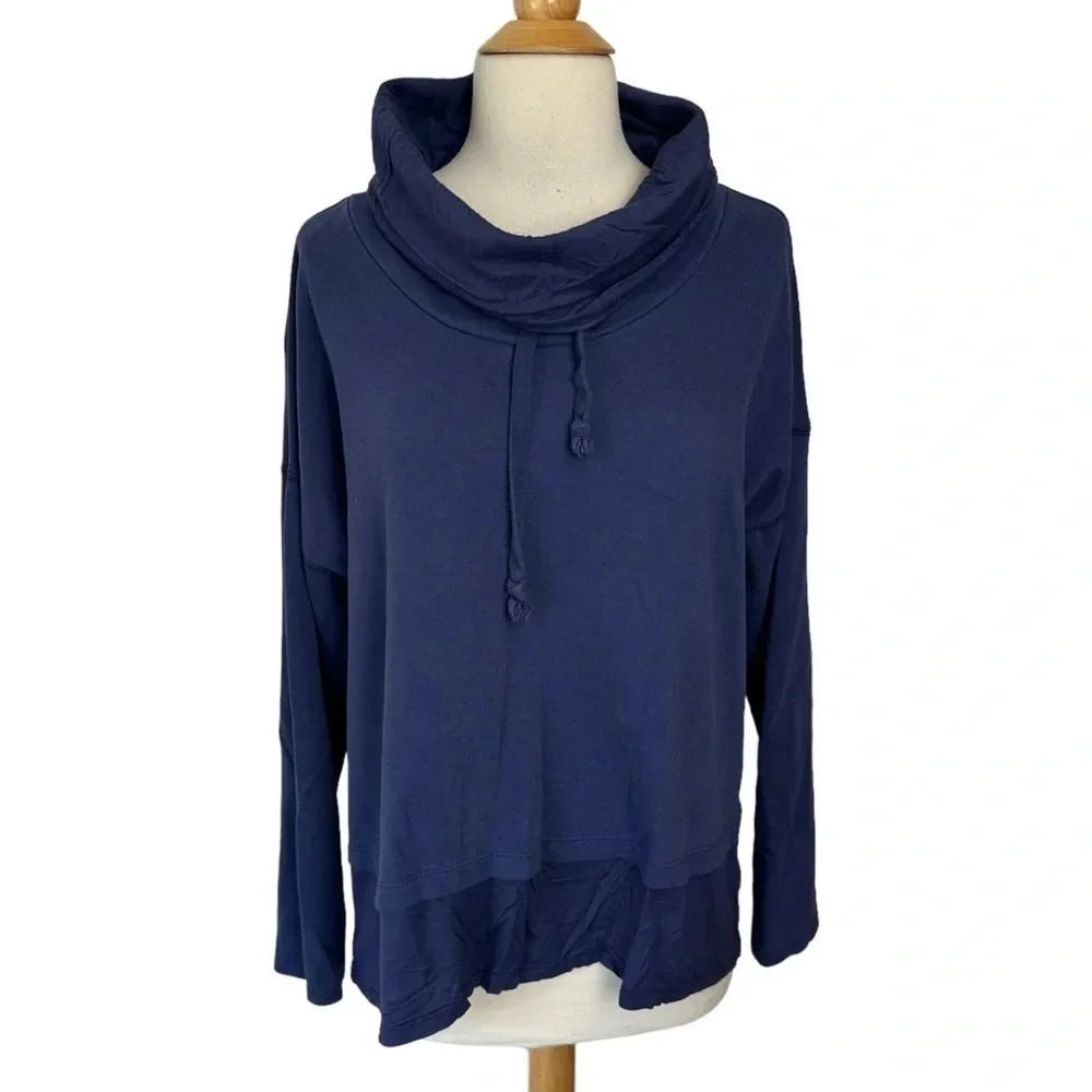 89th & Madison XL blue cowl neck pull on sweatshirt